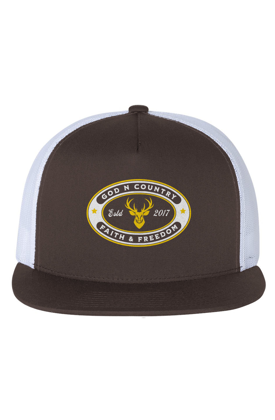 God N Country Faith & Freedom White Mesh Trucker H
